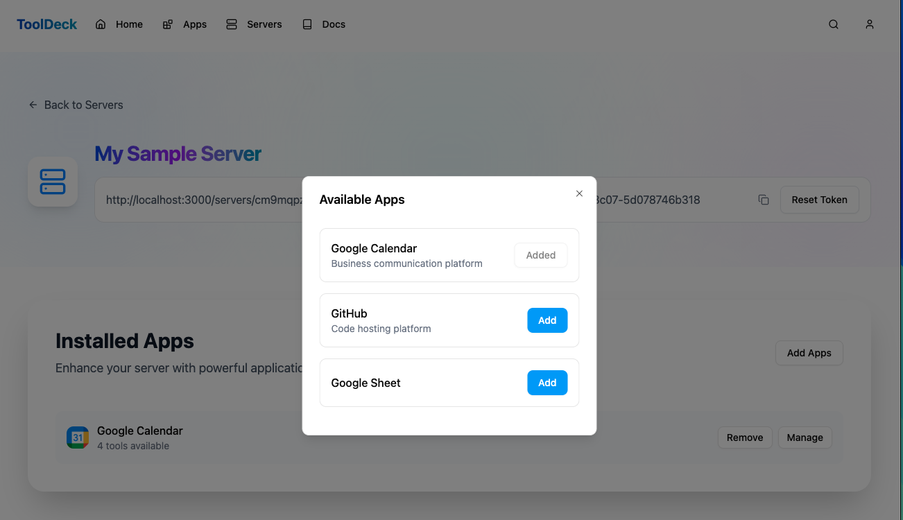 Server Add Apps